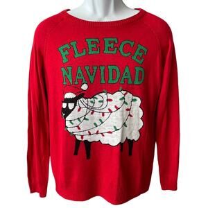 AWAKE Fleece Navidad Ugly Christmas Sweater Size Medium